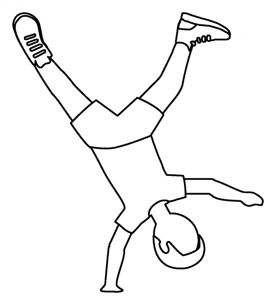Man Cartwheeling Emoji coloring page image