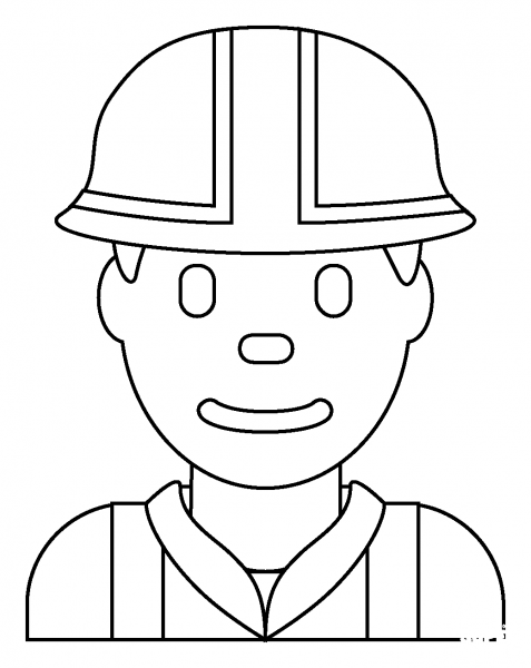 Man Construction Worker Emoji coloring page image