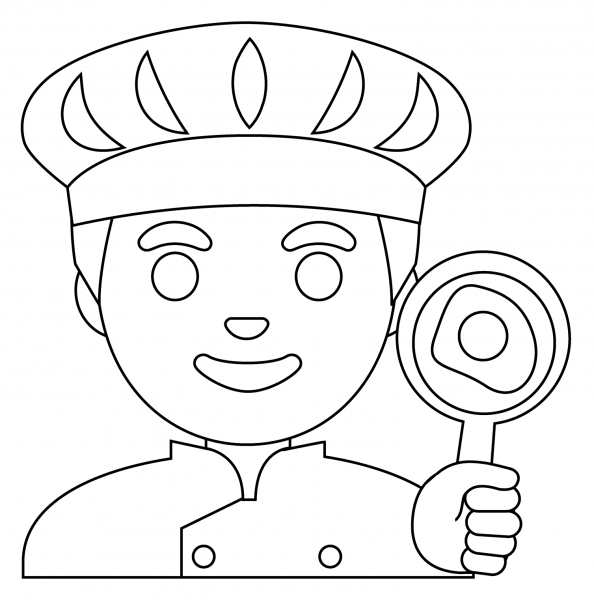Man Cook Emoji coloring page image