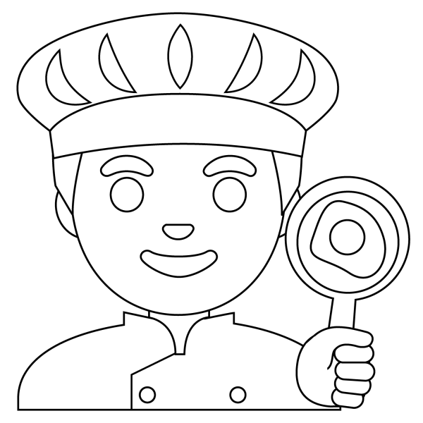 Man Cook Emoji coloring page image