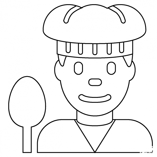 Man Cook Emoji coloring page image
