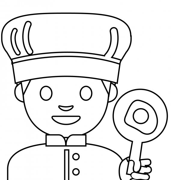 Man Cook Emoji coloring page image