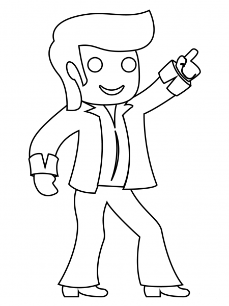 Man Dancing coloring page image