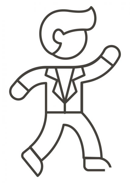Man Dancing coloring page image