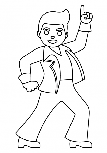 Man Dancing Emoji coloring page image