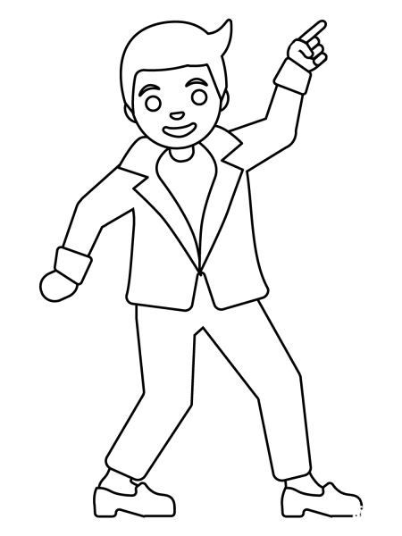 Man Dancing Emoji coloring page image
