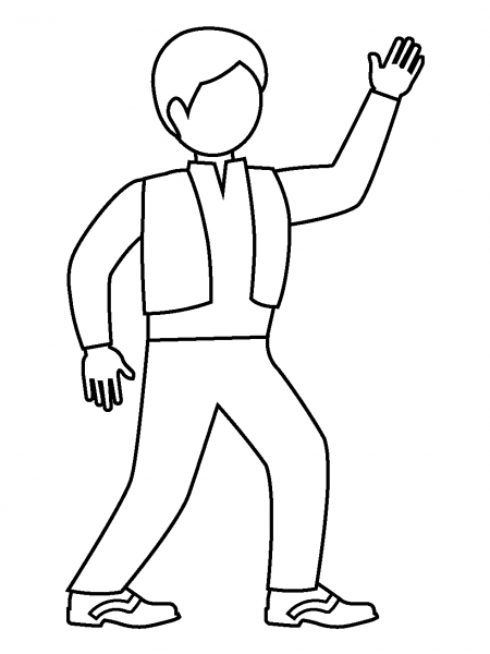 Man Dancing Emoji coloring page image