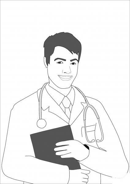 Man Doctor coloring page image
