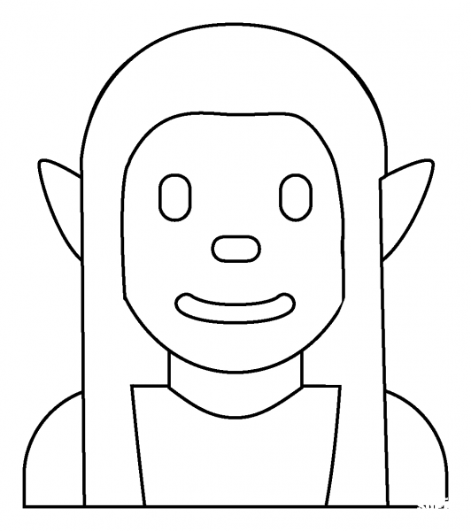 Man Elf Emoji coloring page image