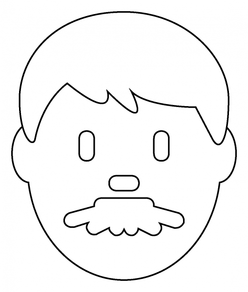 Man Emoji coloring page image