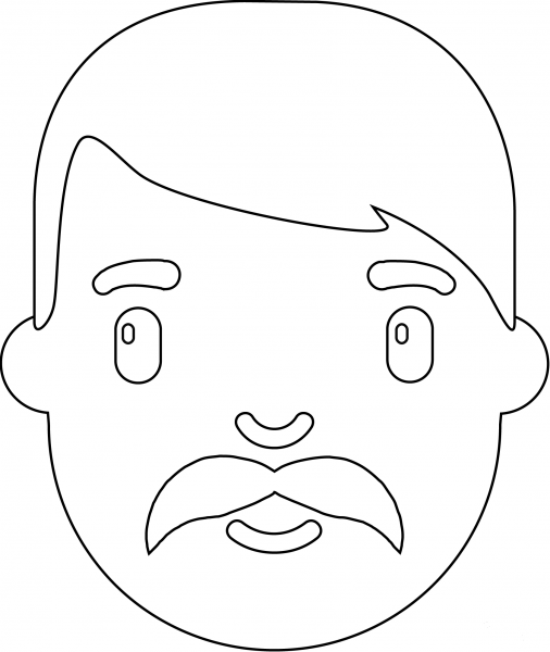 Man Emoji coloring page image