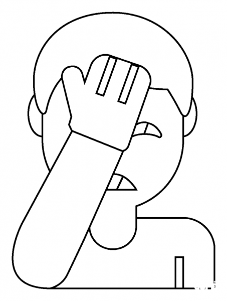 Man Facepalming Emoji coloring page image