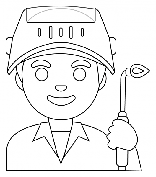Man Factory Worker Emoji coloring page image