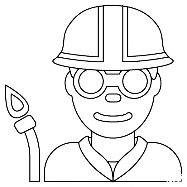 Man Factory Worker Emoji coloring page image