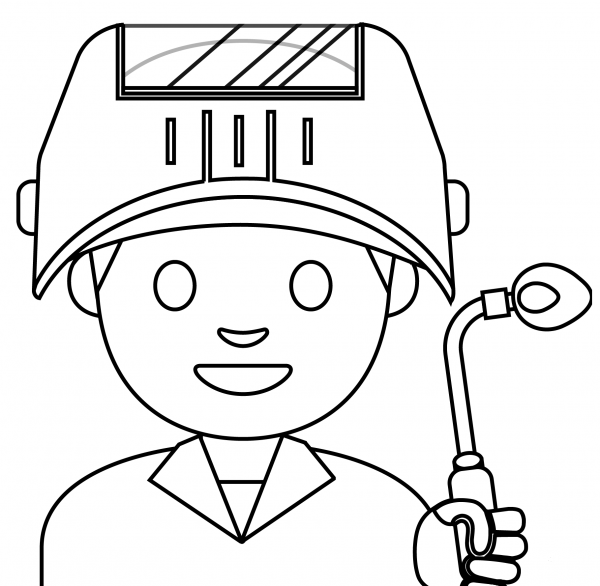Man Factory Worker Emoji coloring page image
