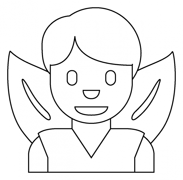 Man Fairy Emoji coloring page image