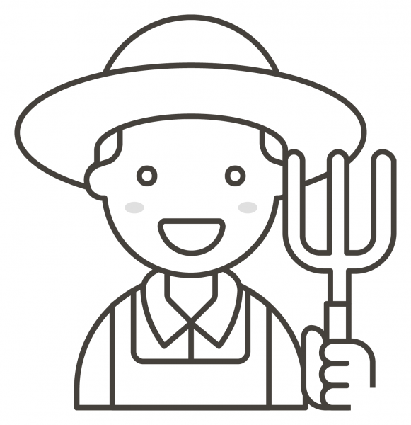 Man Farmer coloring page image
