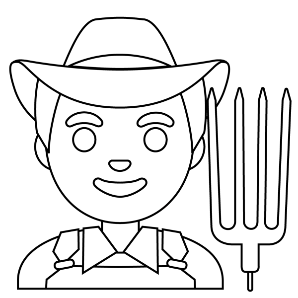 Man Farmer Emoji coloring page image