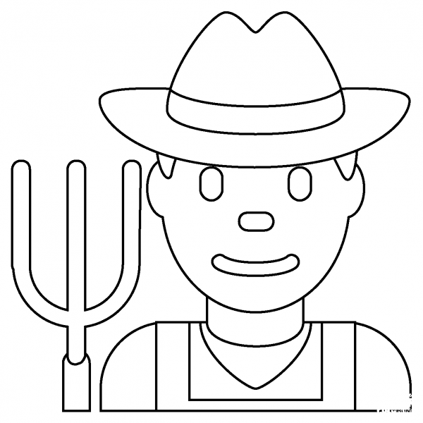 Man Farmer Emoji coloring page image