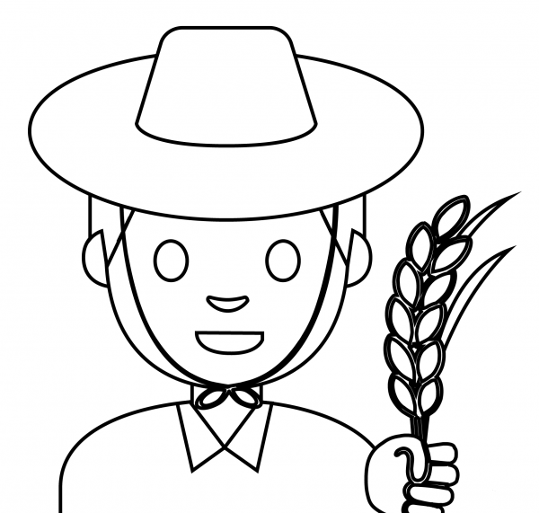 Man Farmer Emoji coloring page image