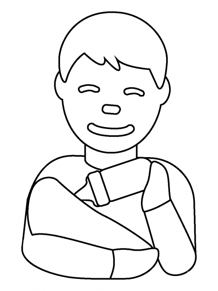 Man Feeding Baby Emoji coloring page image