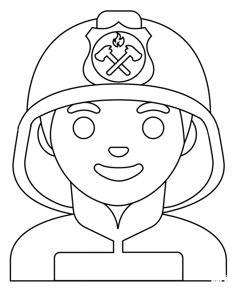 Man Firefighter Emoji coloring page image