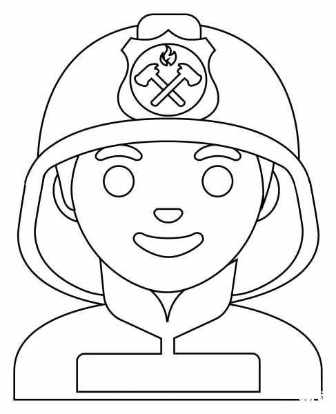 Man Firefighter Emoji coloring page image