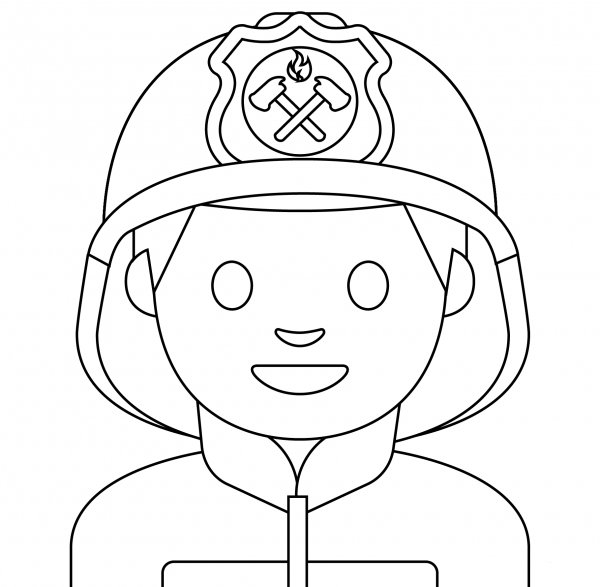 Man Firefighter Emoji coloring page image