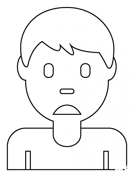 Man Frowning Emoji coloring page image