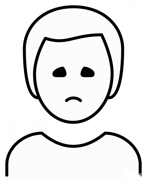Man Frowning Emoji coloring page image