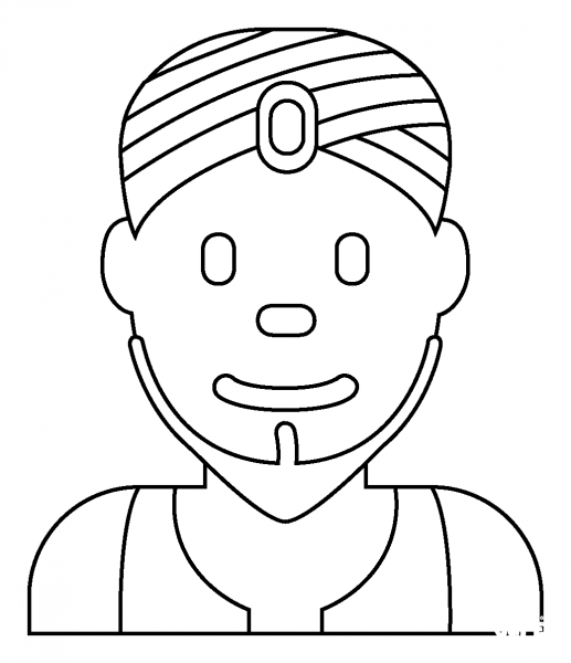 Man Genie Emoji coloring page image