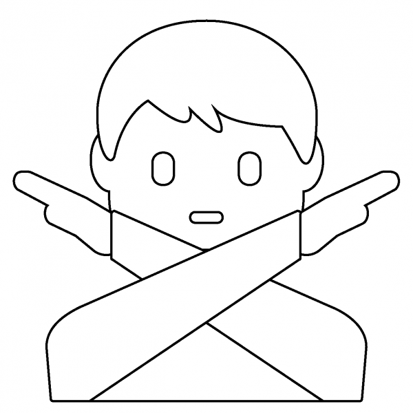 Man Gesturing No Emoji coloring page image