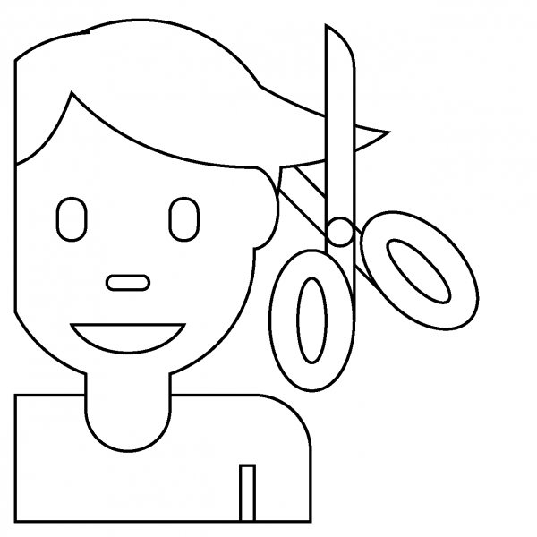 Man Getting Haircut Emoji coloring page image