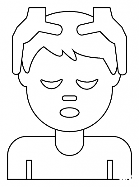 Man Getting Massage Emoji coloring page image