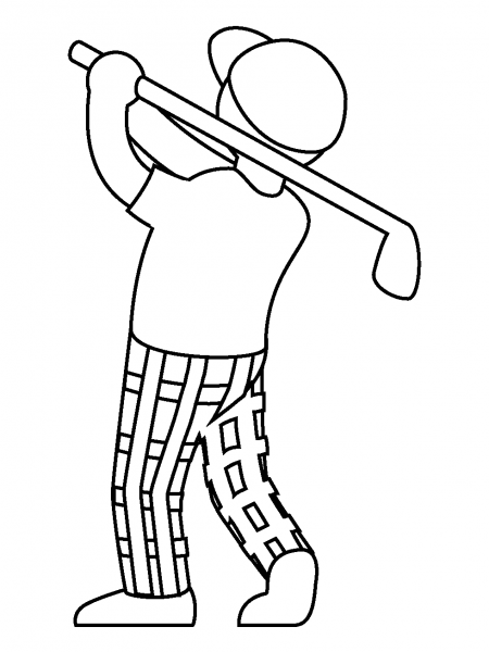 Man Golfing Emoji coloring page image
