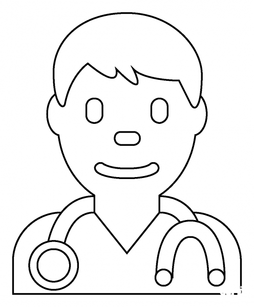 Man Health Worker Emoji coloring page image