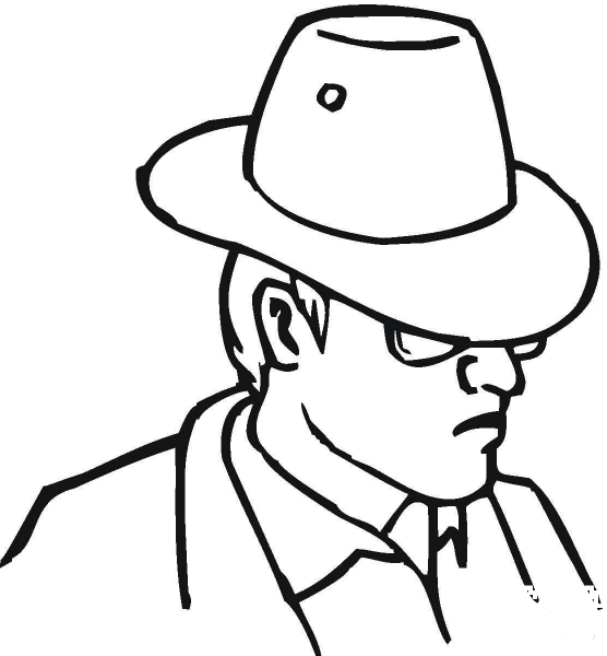 Man In A Hat  coloring page image