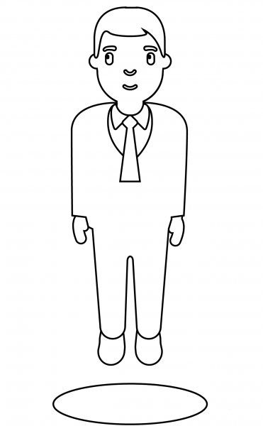 Man in Business Suit Levitating Emoji coloring page image
