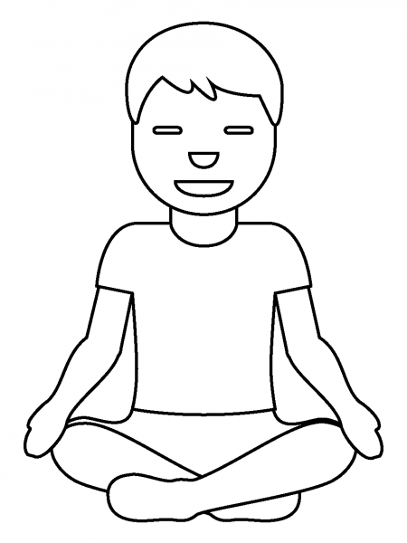 Man in Lotus Position Emoji coloring page image