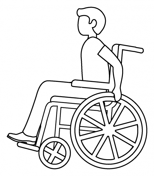 Man In Manual Wheelchair Emoji Coloring Page - Colouringpages