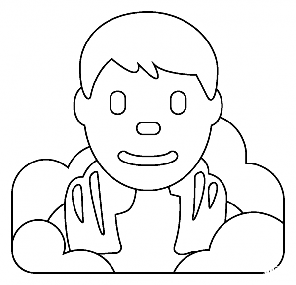 Man in Steamy Room Emoji coloring page image
