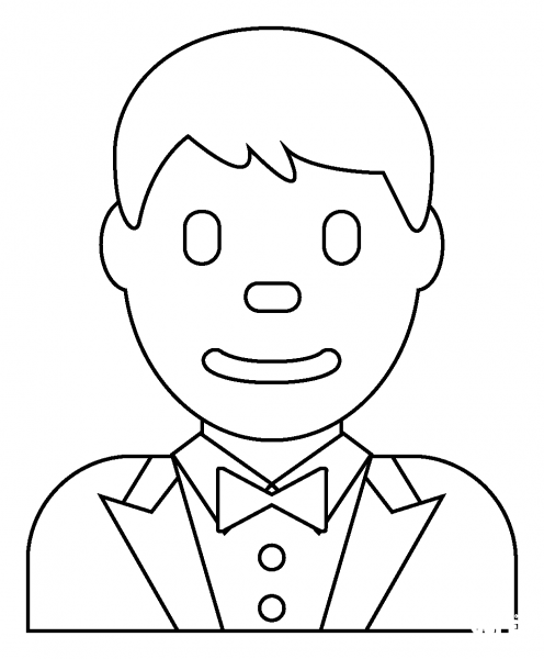 Man in Tuxedo Emoji coloring page image