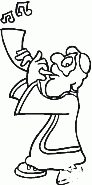 Man is celebrating Rosh Hashanah  coloring page image
