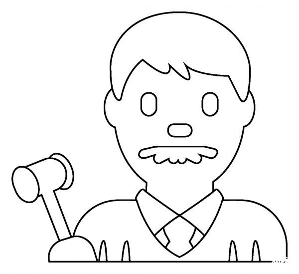 Man Judge Emoji coloring page image