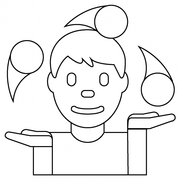 Man Juggling Emoji coloring page image