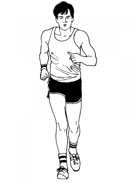 Man Marathon Runner coloring page image