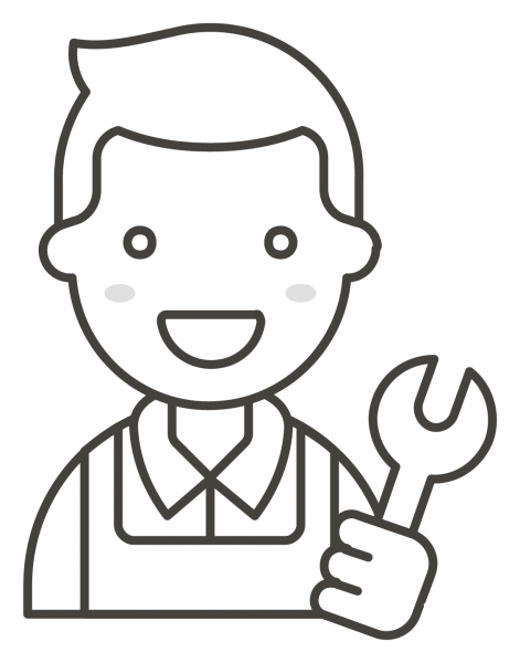 Man Mechanic coloring page image