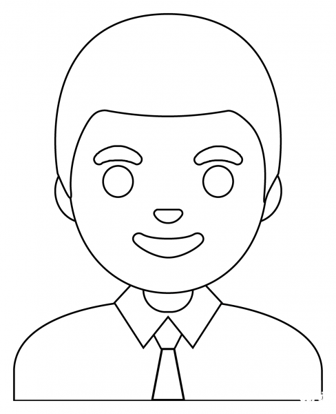 Man Office Worker Emoji coloring page image