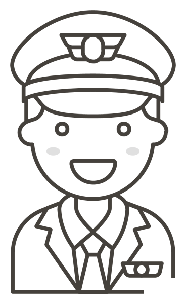 Man Pilot coloring page image