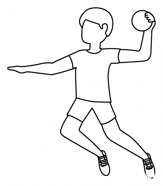 Man Playing Handball Emoji coloring page image